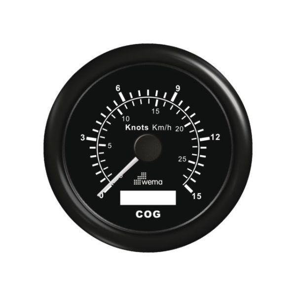 Wema GPS-Speedometer Analog schwarz 15kn/27km